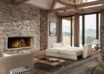 Fantasy Full XL Sleeper white flat by fireplace 