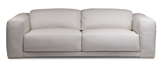 Cushy comfort and chunky styling characterize the American Leather Malibu sofa