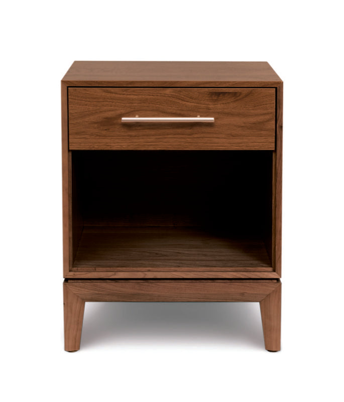 Mansfield 1 Drawer Nightstand Walnut head on