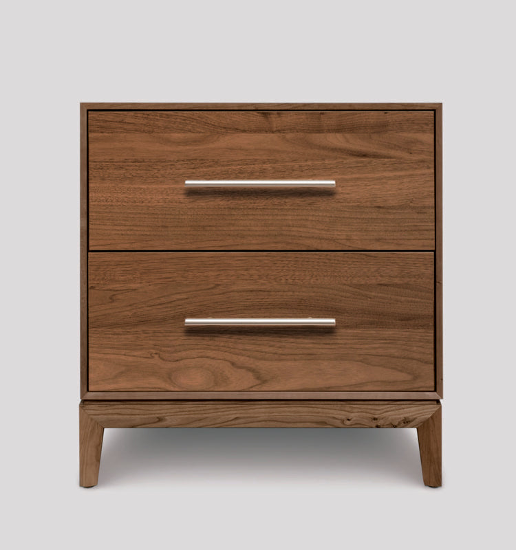 Mansfield 2 Drawer Nightstand walnut head on
