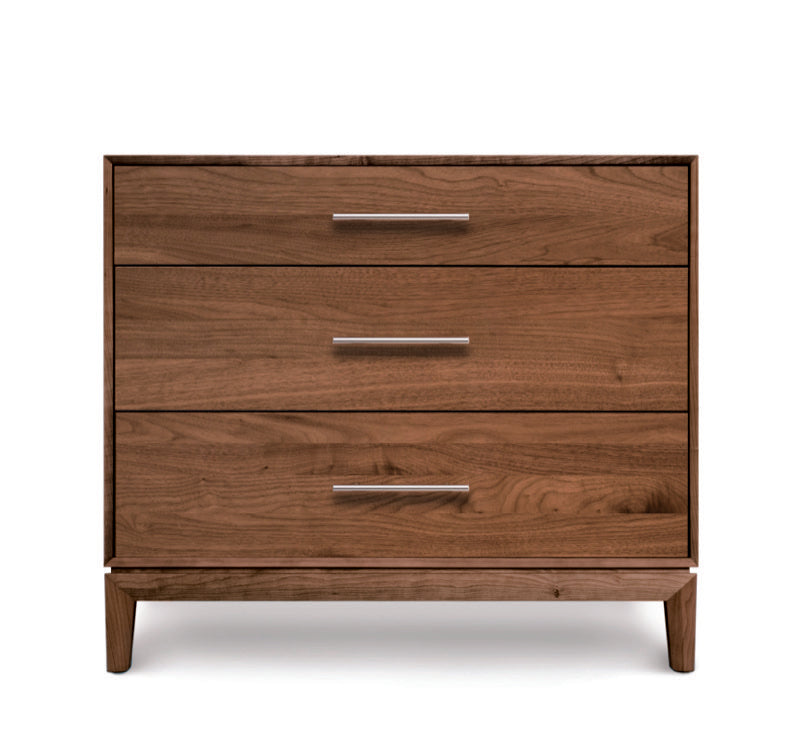 Mansfield 3 Drawer walnut head on