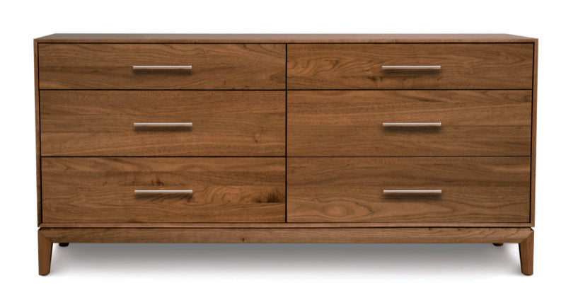 Mansfield 6 Drawer walnut head on