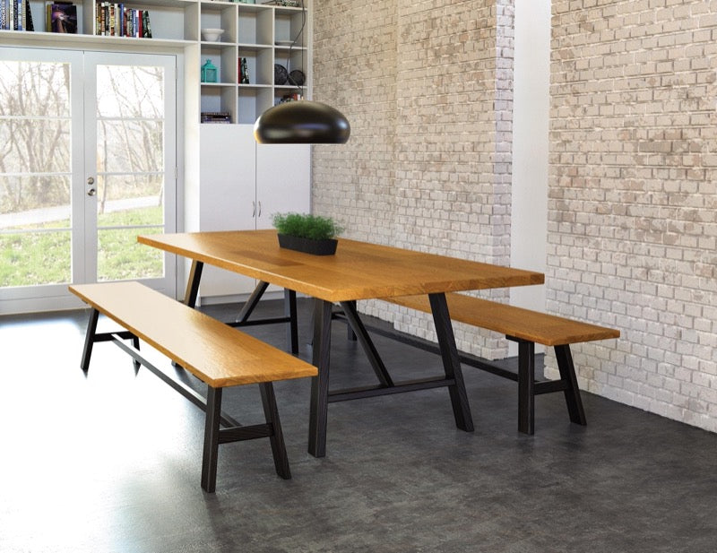 Modern Farmhouse Farm Table Benches Env Cherry