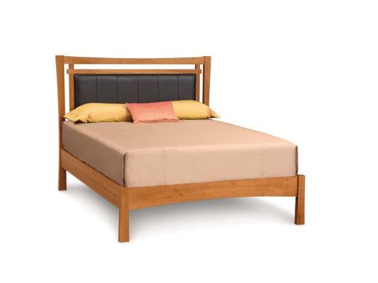 Monterey Bed with Leather Upholstered Panel