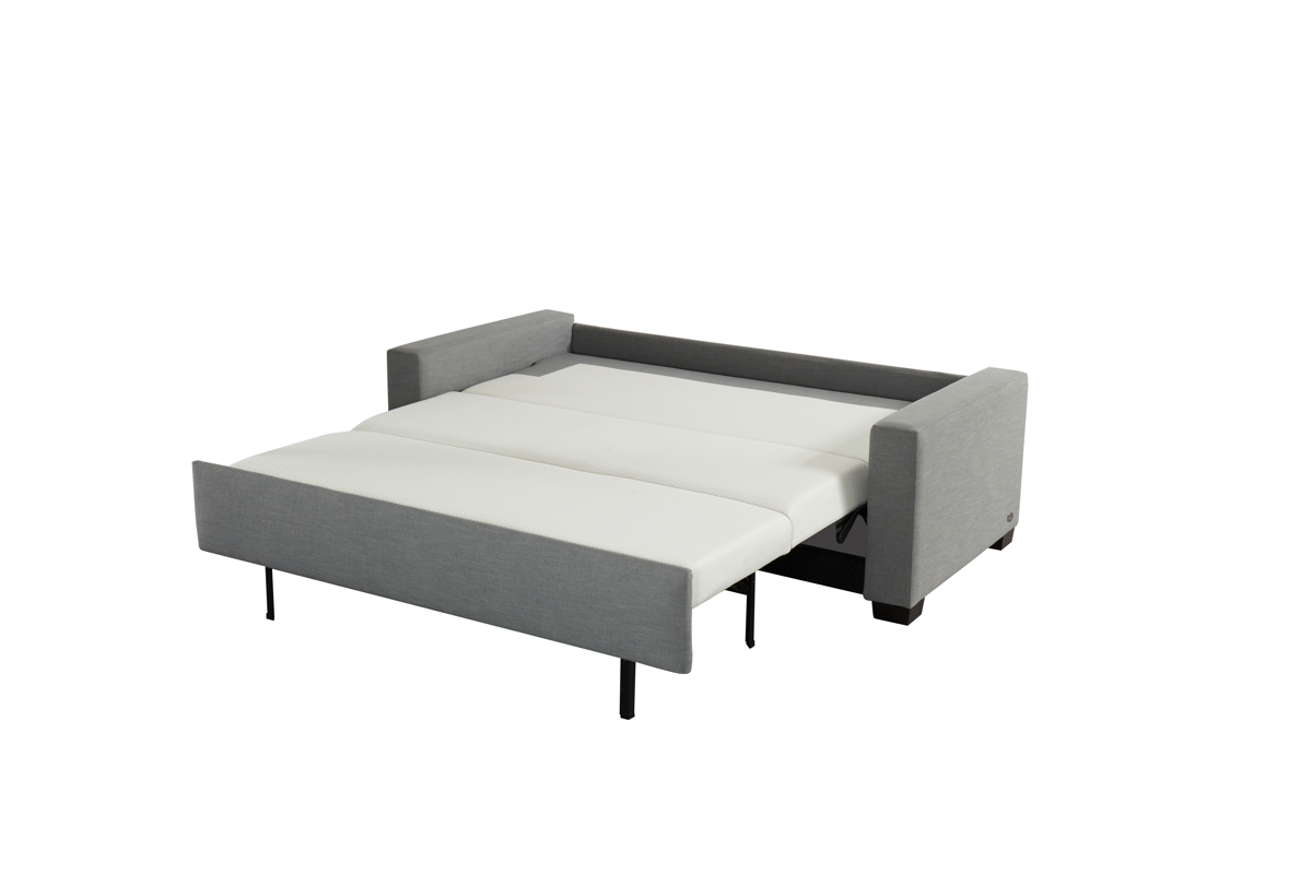 Pull-out view of Porter Silver Comfort Sleeper by American Leather