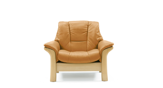 Front view of the Stressless Buckingham Low back Sofa 1 seater