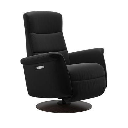 Stressless Mike recliner in Black with wood moon base