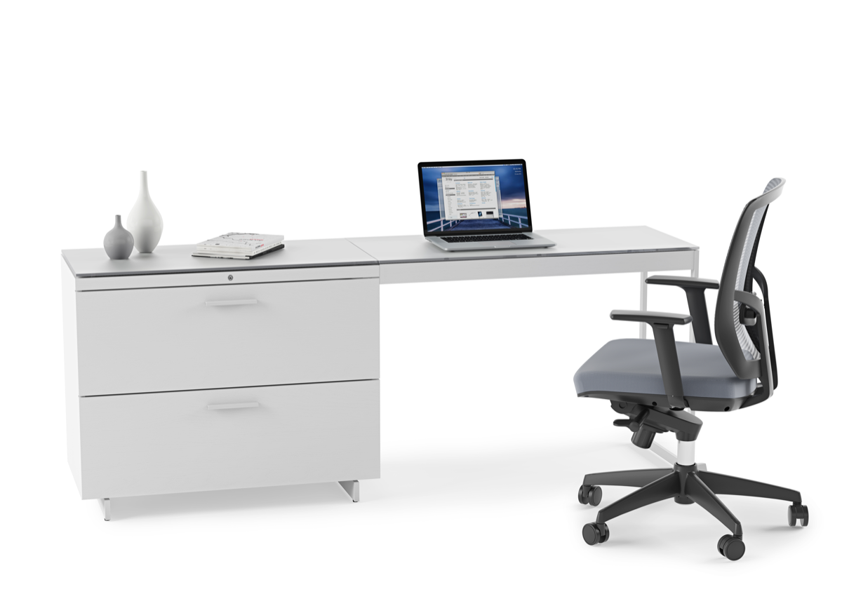 Centro 6416 File Cabinet under long office table. 