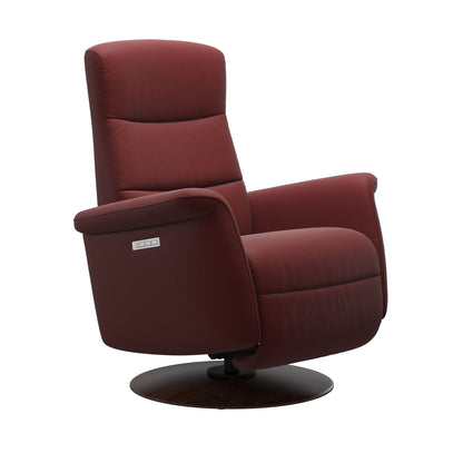 Stressless Mike recliner in cherry with wood moon base