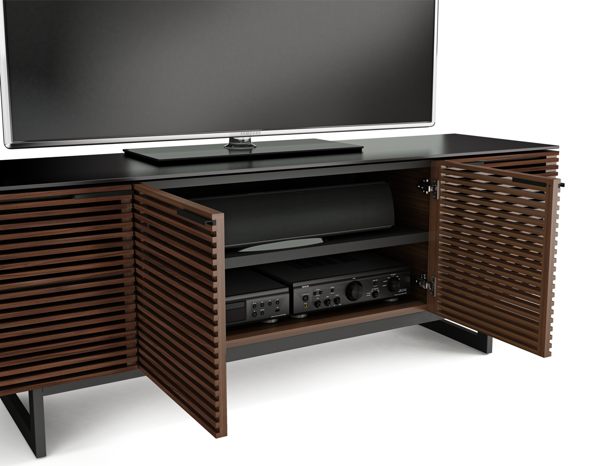 Corridor 8179 TV Cabinet chocolate doors open