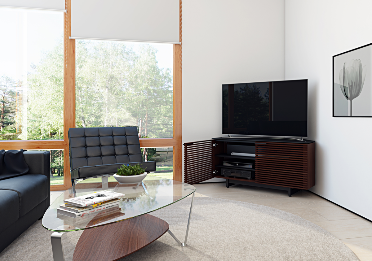 Corridor 8175 TV Cabinet door open Tv on top