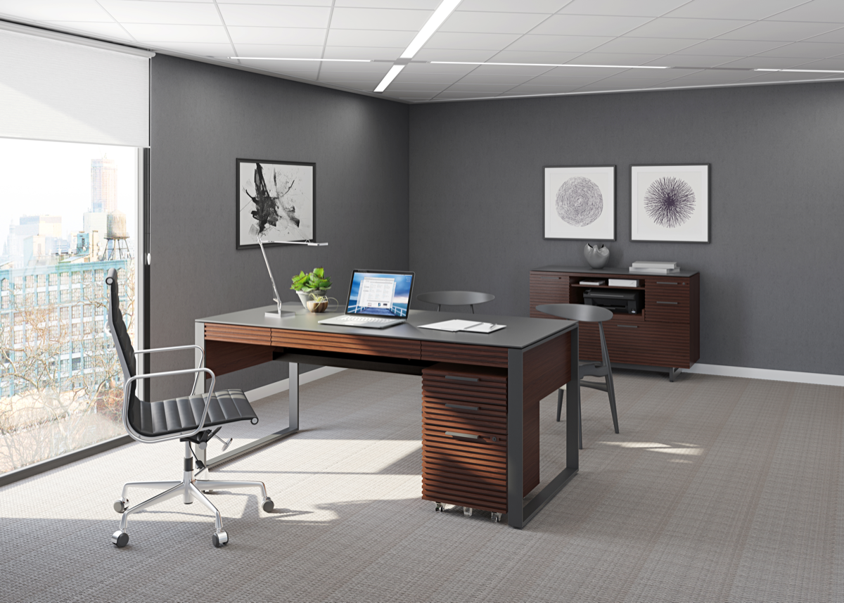 Corridor 6521 Desk brown in office setting