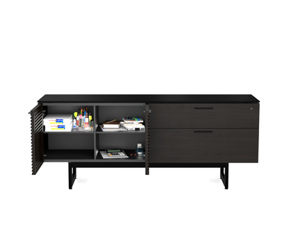 Corridor 6529 Credenza Black doors open