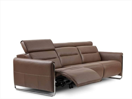 Stressless Emily 3 Seat Reclining Sofa angled view with reclined seat