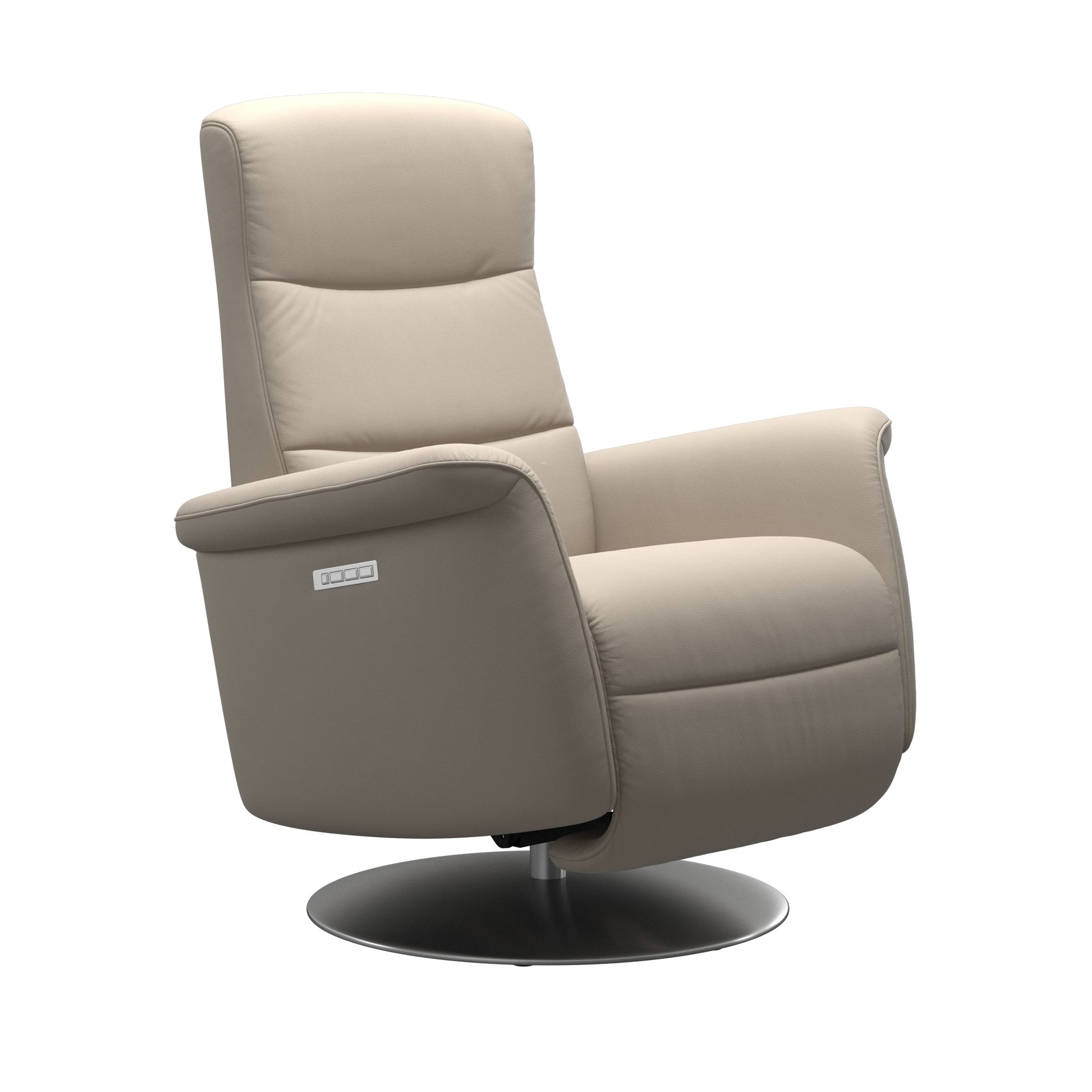 Stressless Mike recliner in fog with steel base