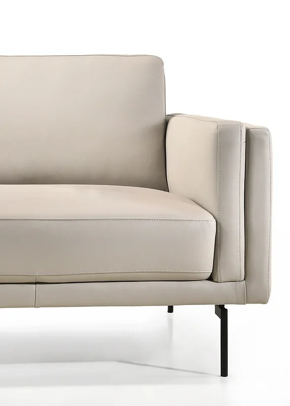 Nordic Sofa Light Gray Leather Armrest Left side