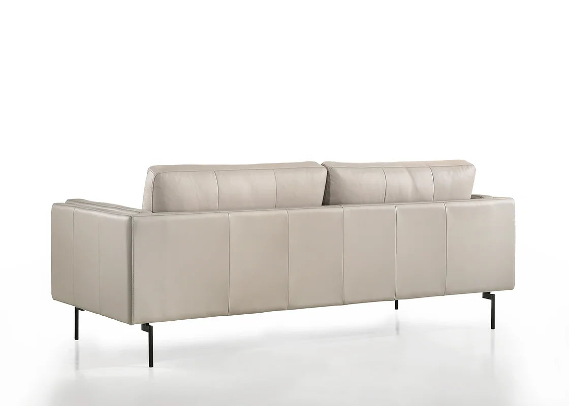 Nordic Sofa Light Gray Leather Backside