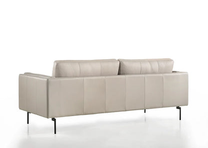 Nordic Sofa Light Gray Leather Backside