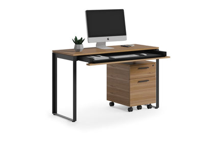 Linea 6222 Desk walnut with file cabinet