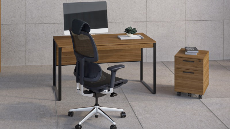 Linea 6227 Mobile File Cabinet walnut in office