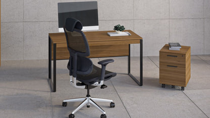 Linea 6227 Mobile File Cabinet walnut in office