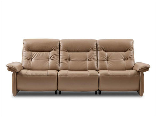 Stressless Mary 3 Seat Reclining Sofa with 2 arm rest light brown color 