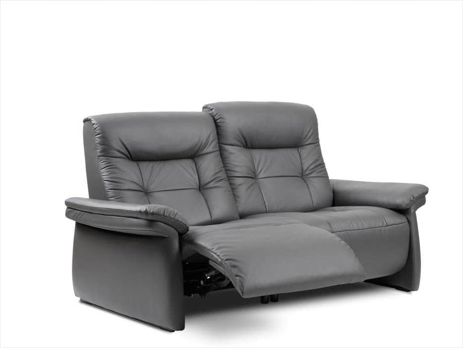 Side view  of 2 Seat Reclining Sofa laid back in the recline position on one side 
