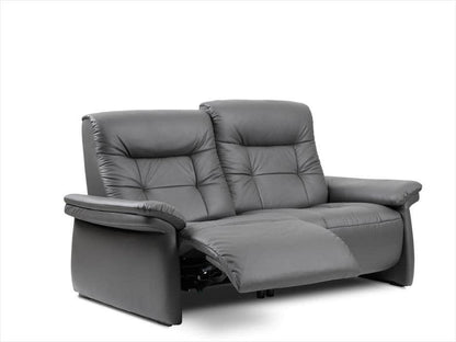 Side view  of 2 Seat Reclining Sofa laid back in the recline position on one side 