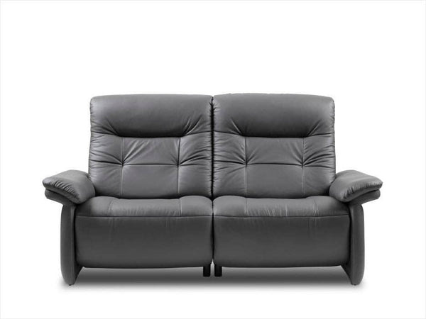 Two seater recliner couch made of leather with 2 arm rest 