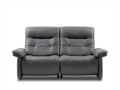 Two seater recliner couch made of leather with 2 arm rest 