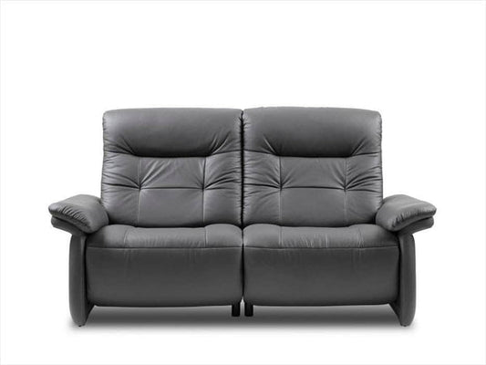 Two seater recliner couch made of leather with 2 arm rest 