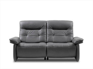 Two seater recliner couch made of leather with 2 arm rest 