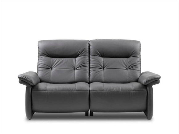 Two seater recliner couch made of leather with 2 arm rest 
