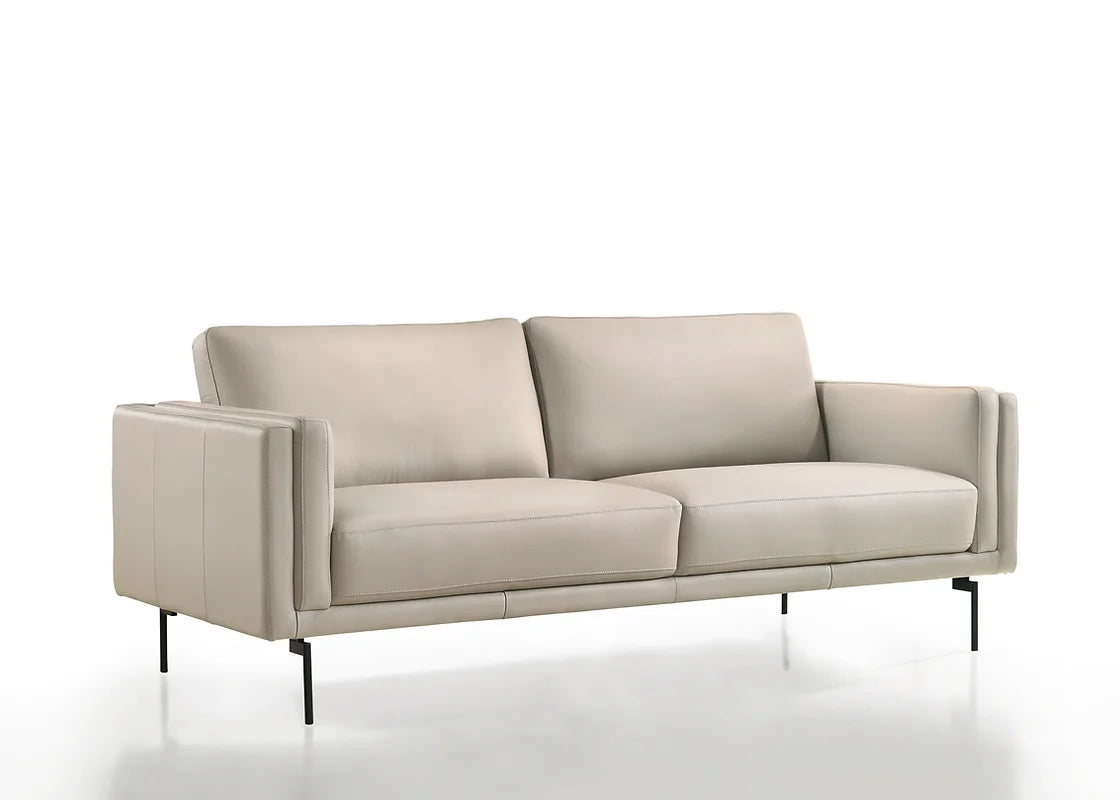 Nordic Sofa Light Gray Leather sideview