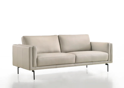 Nordic Sofa Light Gray Leather sideview
