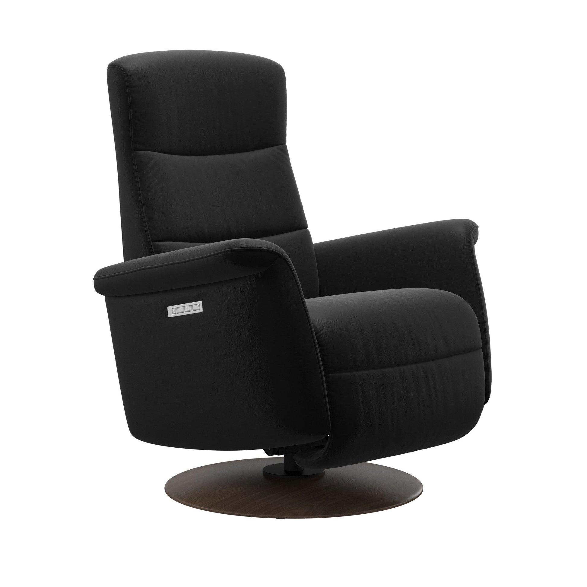 Stressless Mike recliner in black with wood moon base