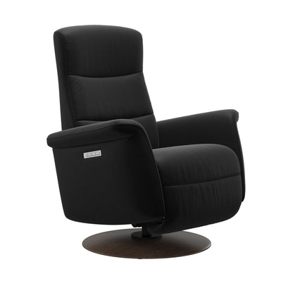 Stressless Mike recliner in Black with wood moon base