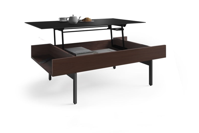 Extended view of the Reveal 1192 Lift Coffee Table in Brown