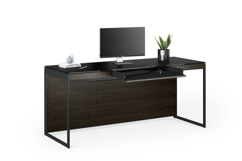 Front view of the Sequel 20 6101 Desk By BDI. Furniture Key Board extended 