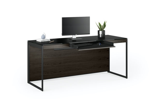 Front view of the Sequel 20 6101 Desk By BDI. Furniture Key Board extended 