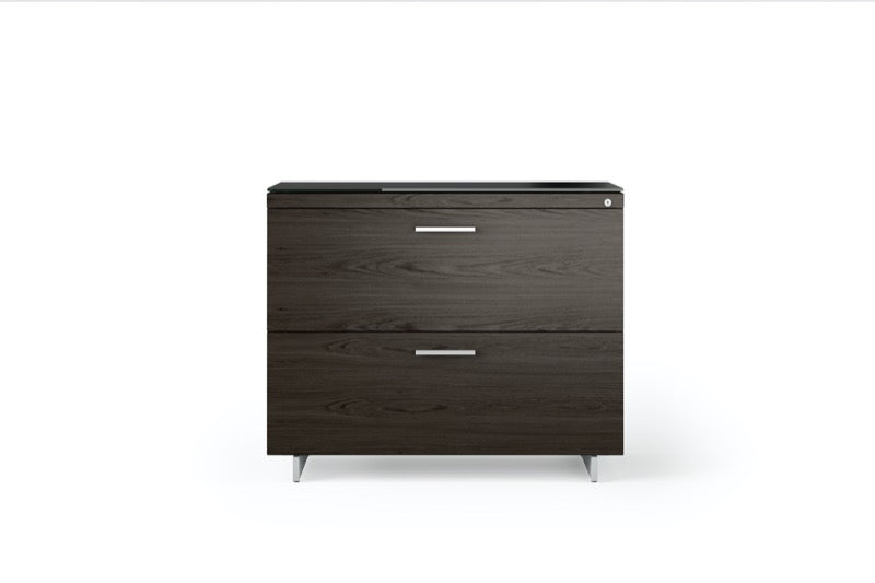 Sequel 20 6116 Lateral File Cabinet in Charcoal stained ash.