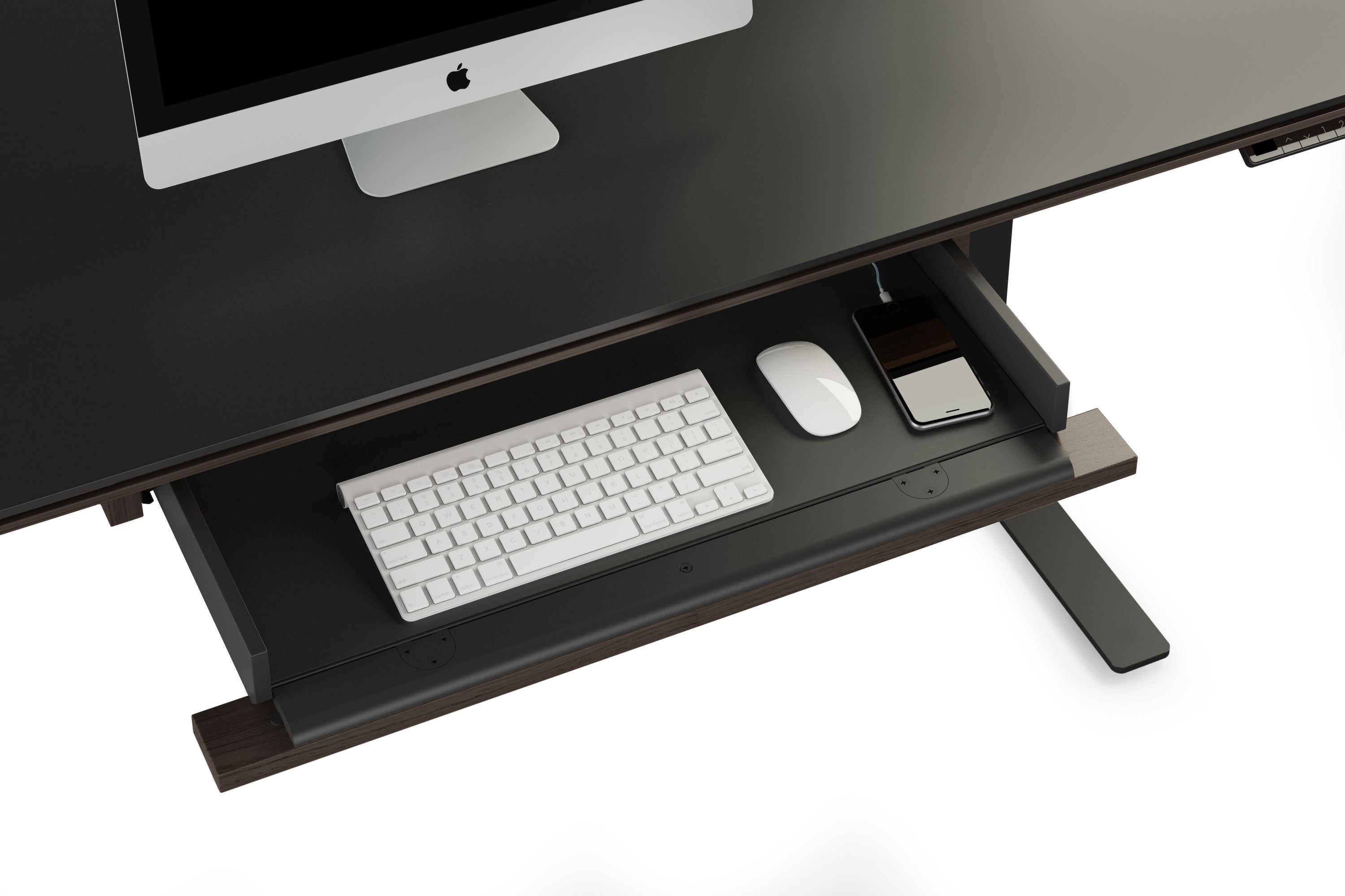 Staged Sequel 20 6159 Optional Storage Drawer in Charcoal Stained Ash