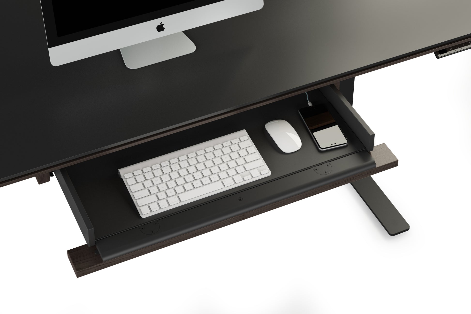 Staged Sequel 20 6159 Optional Storage Drawer in Charcoal Stained Ash