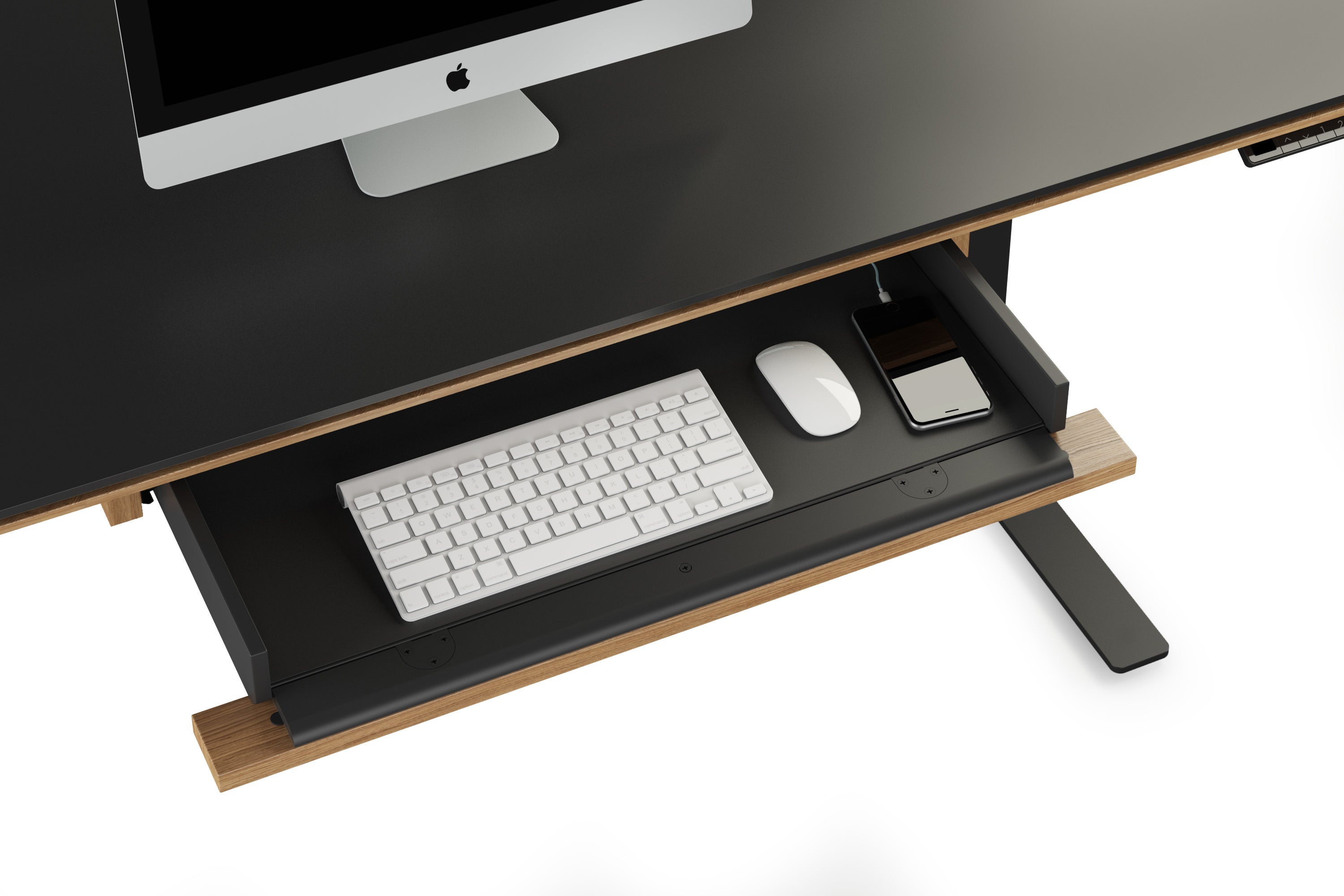 Staged Sequel 20 6159 Optional Storage Drawer in Natural Walnut.