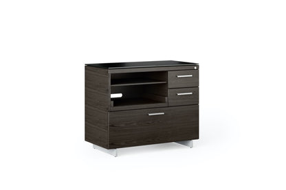 Side View of thew Sequel 20 6116 Lateral File Cabinet by BDI Furniture in Charcoal Stained Ash