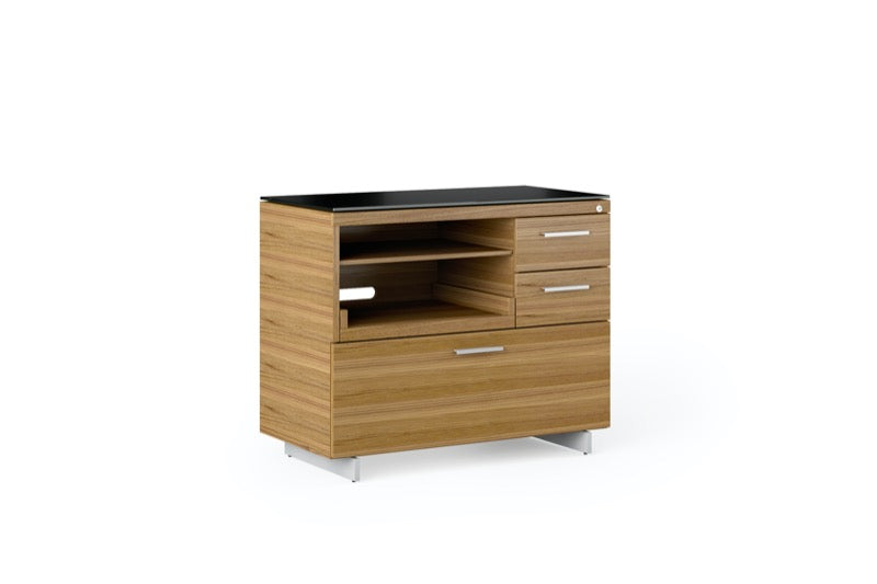 side view of the Sequel 20 6116 Lateral File Cabinet by BDI Furniture in Natural Walnut