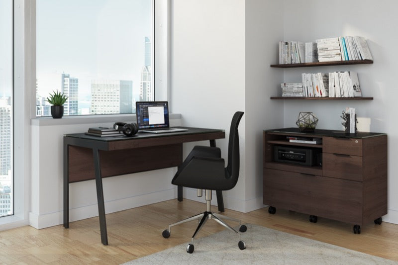 Office view with Sigma 6917 Multifunction Cabinet in Sepia color