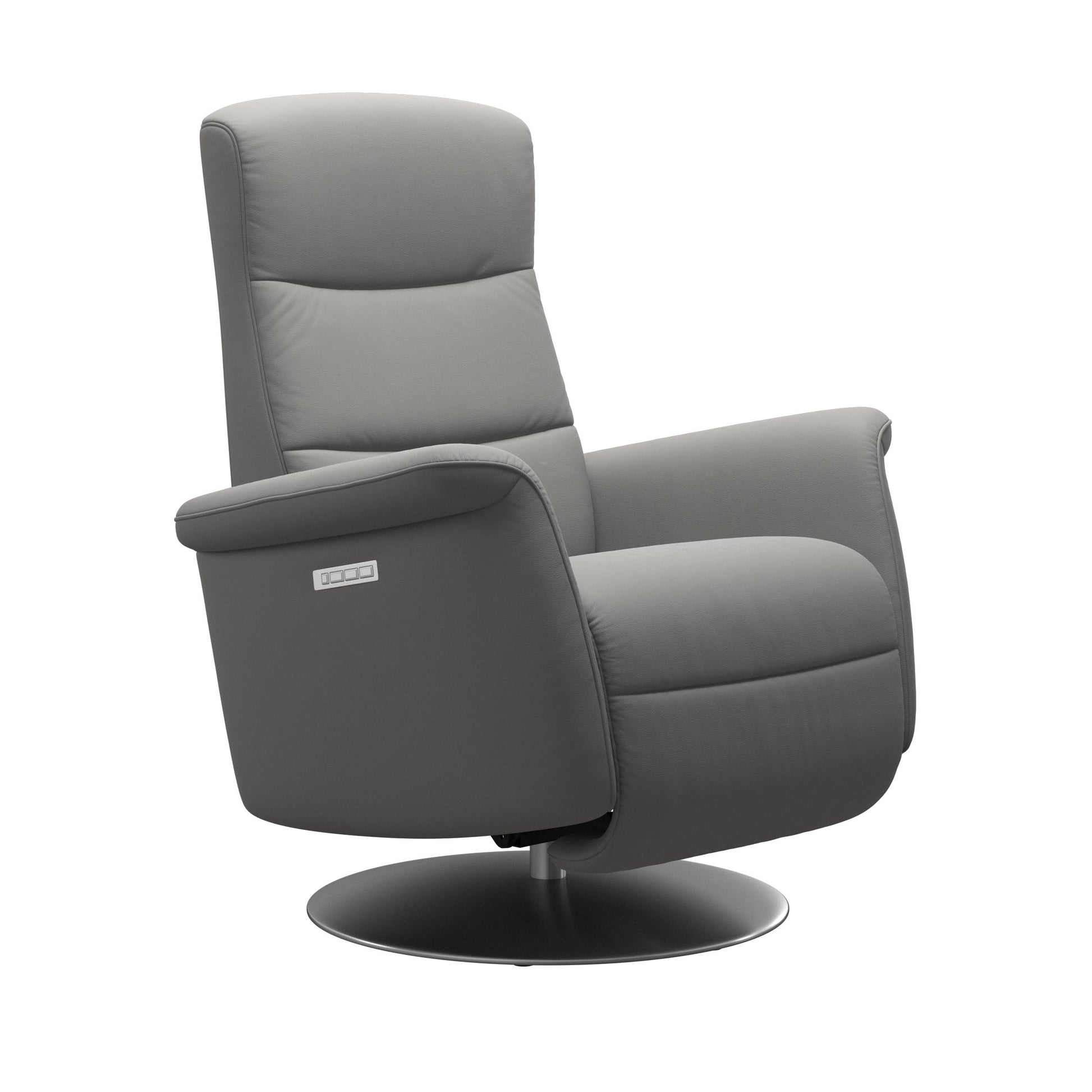 Stressless Mike recliner in silver grey with steel base