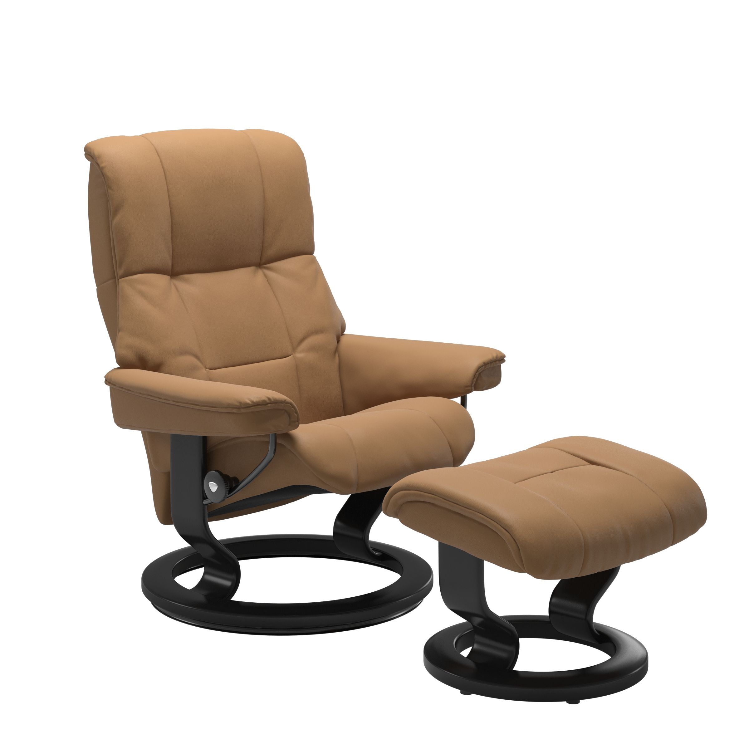 Stressless Mayfair Small Recliner and Ottoman with Classic Base