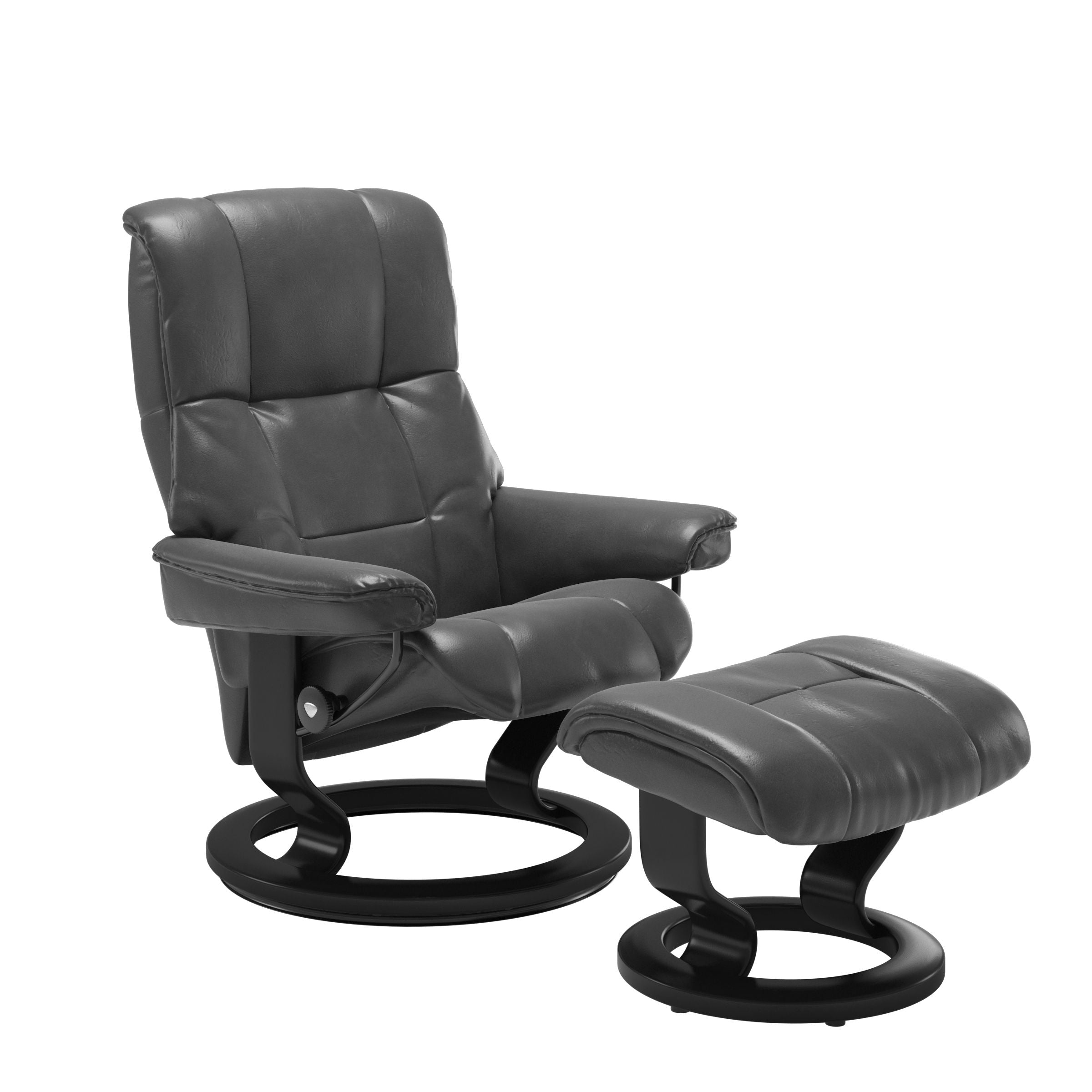Stressless Mayfair Large Recliner and Ottoman with Classic Base